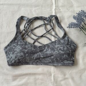 Lululemon Athletica Free To Be- Wild Grey patterned Sports Bra